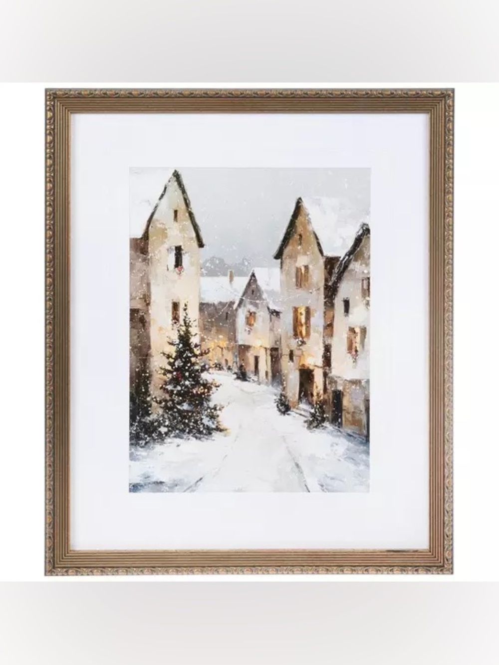 Gold Village Framed Wall Decor